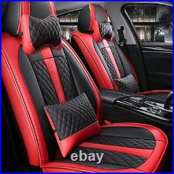 Car Seat Covers Full Set for Volkswagen VW Taos Front & Rear Leather Black Red