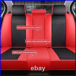 Car Seat Covers Full Set for Volkswagen VW Taos Front & Rear Leather Black Red