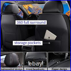 Car Seat Covers PU Leather Front & Rear Seat Cushion For Toyota Tundra 2008-2023