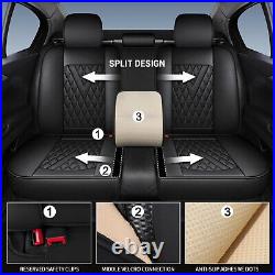 Car Seat Covers PU Leather Full Set For Toyota TACOMA CREW CAB 2007-2024 4-DOOR