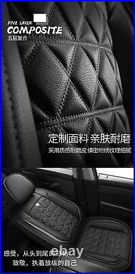 Car Sedan 5-Seats Seat Cover Cushion Pad Front+Rear Full Set PU Leather USA Ship