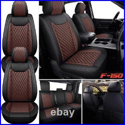 Car Truck Seat Cover Fits For Ford F-150 Crew Cab 2009-2021 Full Set PU Leather