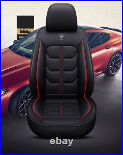 Comfortable Red Luxury PU Leather Car Seat Covers Cushion Full Surround Pad Mat