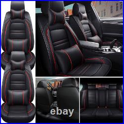 Deluxe PU Leather 5-Seats Car Seat Cover Front Rear Cushion Full Set Universal