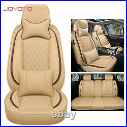 Deluxe Universal Leather 5-Seat Car Cover Universal Front Rear Full Set Cushion