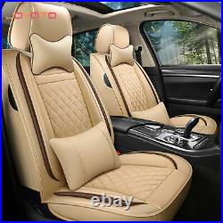 Deluxe Universal Leather 5-Seat Car Cover Universal Front Rear Full Set Cushion