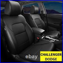 Fits For Dodge Challenger 2015-2022 Front And Rear Back Full Set Black Leather