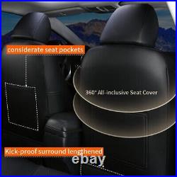 Fits For Dodge Challenger 2015-2022 Front And Rear Back Full Set Black Leather