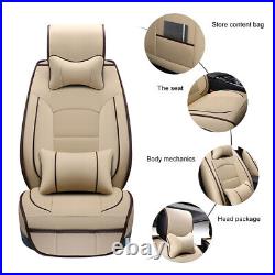 Fly5D Auto Decor Cushion Car Seat Cover PU Leather Wrap Full Set Universal Pads