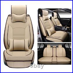 Fly5D Auto Decor Cushion Car Seat Cover PU Leather Wrap Full Set Universal Pads