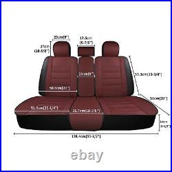 For 07-21 GMC Sierra 1500 Truck Car Seat Covers Full Set Front Leather 2/5 Seat