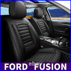 For 2007-2021 Ford Fusion Leather Car Seat Cover Full Set Cushion Protector
