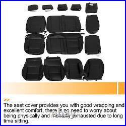 For 2014-2018 Chevy Silverado LT DOUBLE Cab Full Set Seat Cover Black