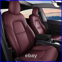 For 2017-2023 Tesla Car 5 Seat Covers Model 3 Full Set Seat Cushion Faux Leather