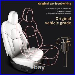 For 2017-2023 Tesla Model 3 Car 5-Seats Covers White Full Set Faux Leather New