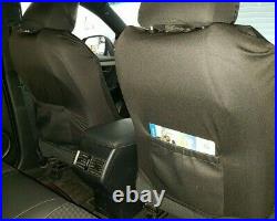 For 2022 Toyota Tacoma Seat Covers Black Waterproof Canvas Full Truck Protectior