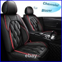 For Chevrolet Blazer 2019-2024 PU Car 5 Seat Covers Protector Cushion Red Lines