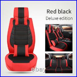 For Dodge Challenger Charger Full Set Car 5 Seat Covers Front & Rear Cushion Red