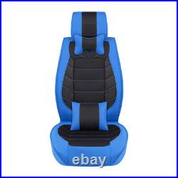 For Dodge Charger PU Leather Seat Cover 5-Seat Full Set Front Rear Cushion Blue