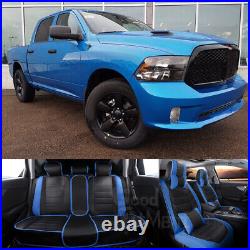 For Dodge Ram 1500 2009-21 2500 3500 10-21 Blue Car Seat Cover 5 Seats Full Set