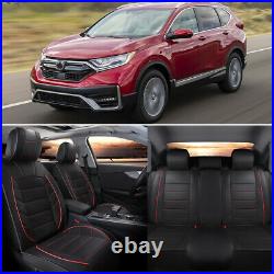 For Honda CR-V CRV 07-21 Leather Car Seat Cover 5 Seat Front&Rear Full Set BLACK