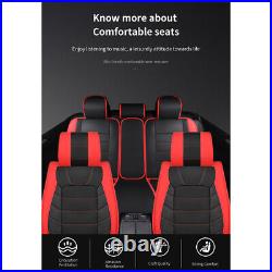 For Honda Civic 03-19 Full Set PU Leather Car Seat Covers Front & Rear Black Red