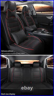 For Honda Civic 5-Seat Full Set Car Seat Cover Leather Front +Rear Cushion Black