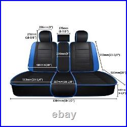 For Honda Pilot 2007-2021 Full Set PU Leather Car 5 Seat Covers Front&Rear Blue