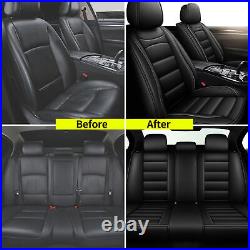 For Hyundai Santa Fe 2009-18 Car 5 Seat Cover Cushion Full Set PU Leather Black