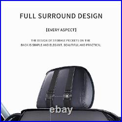 For Hyundai Sonata 2007-2021 Leather Car Seat Cover 5-Seat Full Set White-Line