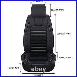 For Jeep Compass Full Set Car 5 Seat Covers Front & Rear Cushion Black Leather