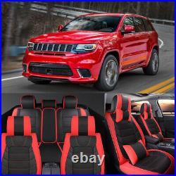 For Jeep Grand Cherokee 5-Seat Seat Cover Leather Full Set Cushion with Headrests