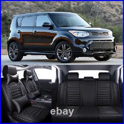 For KIA Soul 2010-2022 Full Set 5-Seat Cover Front & Rear with Pillows All Black