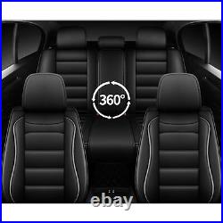 For Mazda CX-5 2013-2023 Car 5 Seat Cover Cushion Pad Full Set PU Leather Black