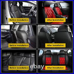 For TOYOTA TACOMA 4-DOOR CREW CAB 2007-2024 PU Leather Car 5-Seat Cover Full Set