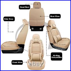 For Toyota Car Seat Cover Full Set Deluxe Leather 5-Seats Front Rear Protector