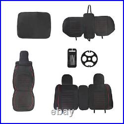 For Toyota Car Seat Cover Full Set PU Leather 5-Seats Front & Rear Protector