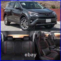 For Toyota RAV4 2013-2018 Custom Black 5 Seat Covers Full Set Leather Front&Rear