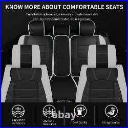 For Toyota Tacoma Leather Car Seat Cover 5 Seat Front Rear Full Set Cushion Gray