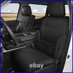 For Toyota Tundra 4 Door 2022-2024 Black Full Set Car 5-Seat Covers PU Leather