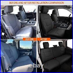For Toyota Tundra 4 Door 2022-2024 Black Full Set Car 5-Seat Covers PU Leather