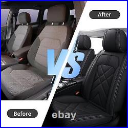 For Volkswagen Rabbit 2007-2009 Car 5 Seat Cover Faux Leather Full Set Protector