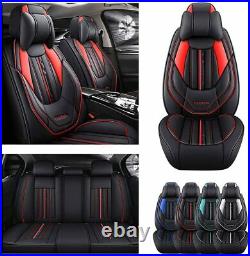 Front & Rear Seat Covers for Hyundai Sonata Car Seat Cover PU Leather Black×Red