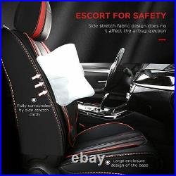Front & Rear Seat Covers for Hyundai Sonata Car Seat Cover PU Leather Black×Red