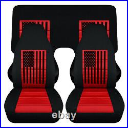 Front & Rear car seat covers fits 1970-2002 Chevy Camaro with American Flag