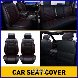 Full Set 5-Seats Car Seat Cover PU Leather For 2009-2023 Toyota Tundra Crew Cab