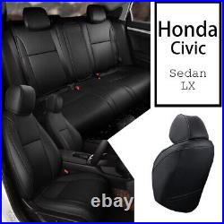 Full Set Car 5-Seat Covers Cushion Faux Leather For Honda Civic Sedan 2016-2021