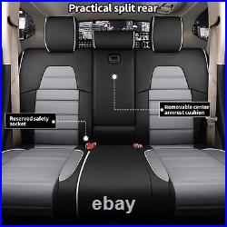 Full Set Car 5-Seat Covers Custom Faux Leather Fit For HONDA CR-V 2017-2022 Gray