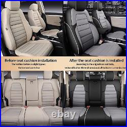 Full Set Car 5-Seat Covers Custom Faux Leather Fit For HONDA CR-V 2017-2022 Gray