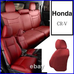 Full Set Car 5-Seat Covers Protector Faux Leather For Honda CR-V 2015-2016 Red